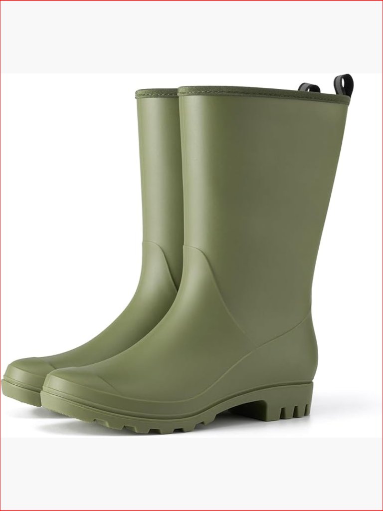 Pvc Rubber Rain Boots Wide Calf Waterproof Outdoor Gardening Work